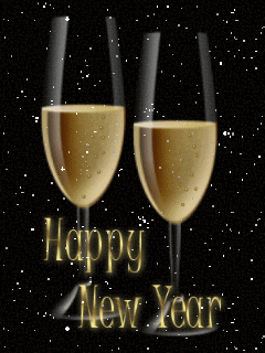 Złote kieliszki szczęśliwego nowego roku